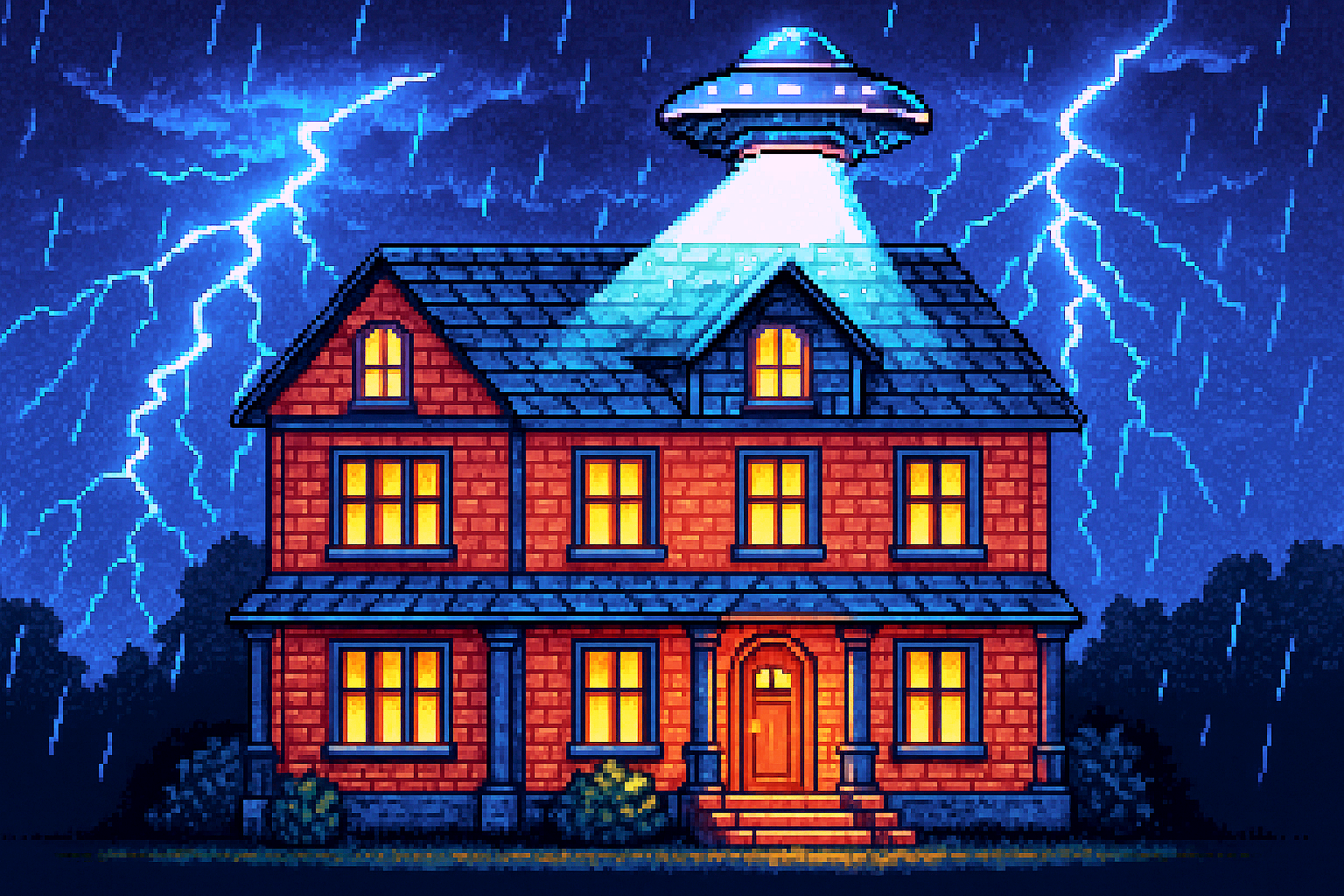 Maison sous l'orage